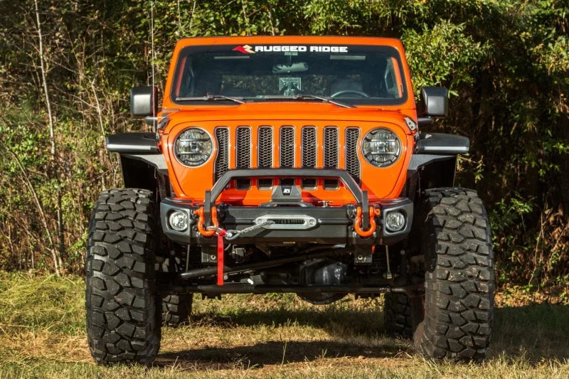 Rugged Ridge 18-22 Jeep Wrangler JL/JT Grille Arcus Front Bumper Stamped Steel Overrider Bar - Additional View 5