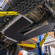 Load image into Gallery viewer, Rugged Ridge 18-23 Jeep Wrangler JLU 4dr Alum. Skid Plate for Gas Tank/Exhaust - Tex. Blk - Side View
