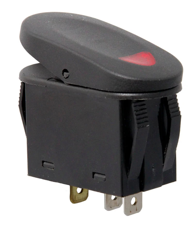 Rugged Ridge 2-Position Rocker Switch Red - Side View