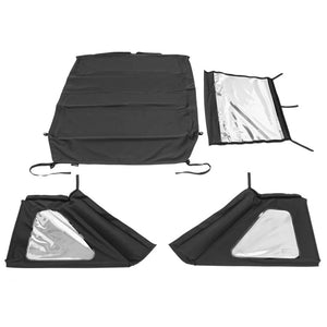 Rugged Ridge 2018+ Jeep Wrangler JLU 4 Dr Black Diamond Stitch Cloth Voyager Top (Tinted) - Main Product View