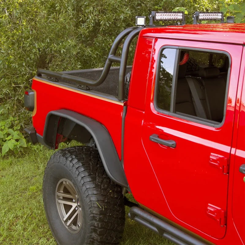 Rugged Ridge 21+ Jeep Gladiator (JT) Steel Tube Rear Fender Flare Kit - Black - Back View
