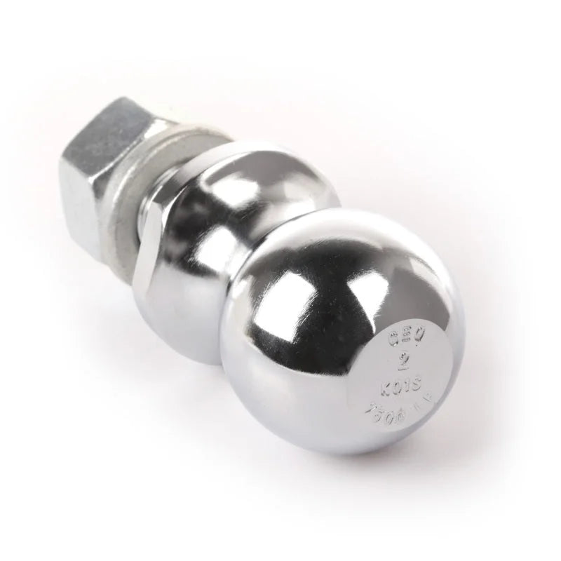 Rugged Ridge 2in Trailer Hitch Ball 1in Dia Shank Chrome - Side View
