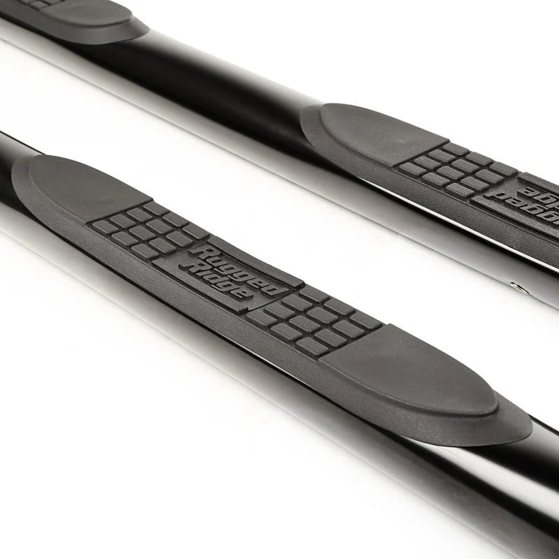 Rugged Ridge 3-In Round Side Steps Black 15-18 Renegade BU - Back View