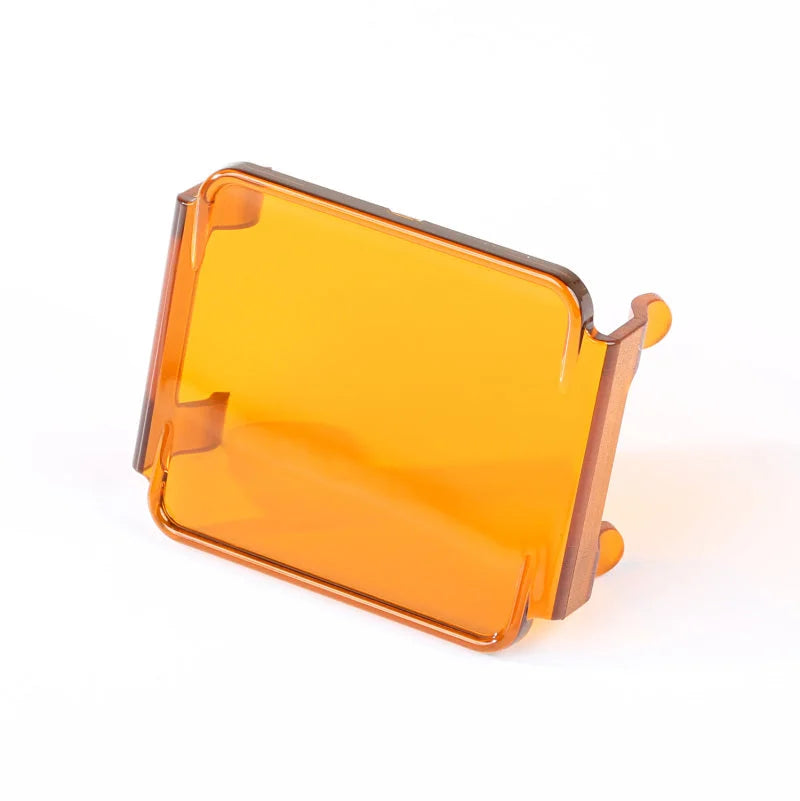 Rugged Ridge 3 Inch Square LED Light Cover Amber - Main Product View