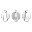 Load image into Gallery viewer, Rugged Ridge 3-Pc Alu Climate Control Knob Set Blue 99-06TJ - Side View