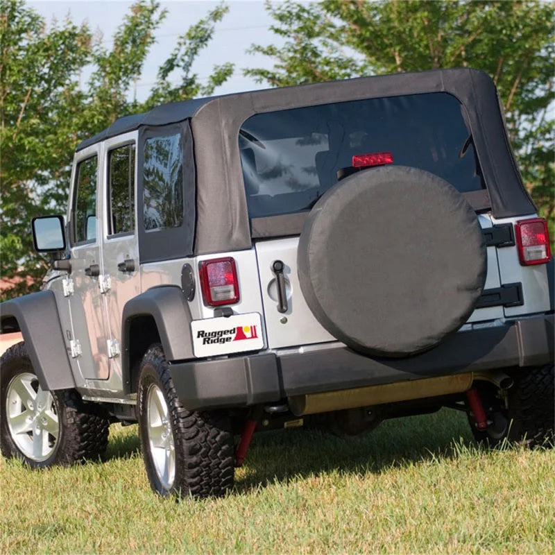 Rugged Ridge 35-36 Inch Tire Cover Black Diamond - Side View