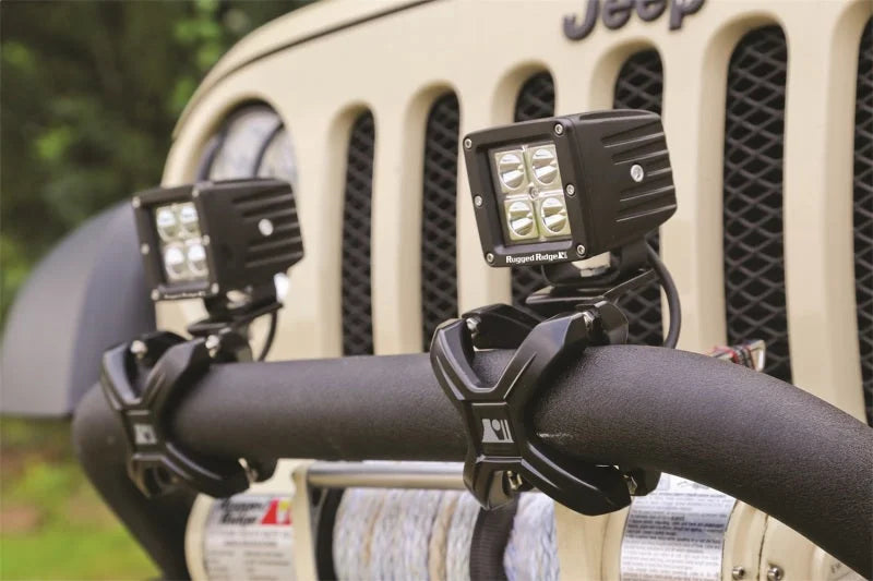 Rugged Ridge 3in Cube LED Light 16 Watt - Side View