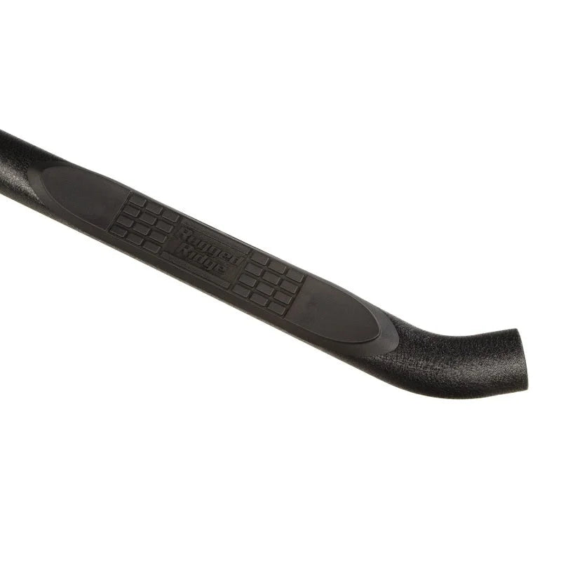 Rugged Ridge 3in Round Side Step Black 18-20 Jeep Wrangler JL 4Dr - Side View