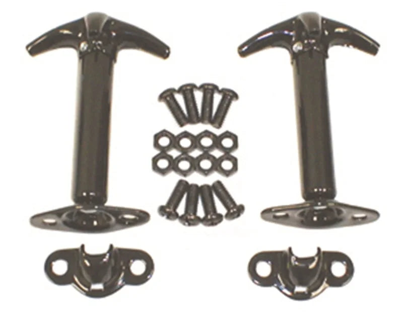 Rugged Ridge 41-95 Jeep CJ / Jeep Wrangler Black Hood Catch Kit - Main Product View