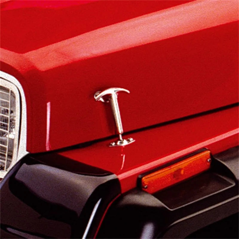 Rugged Ridge 41-95 Jeep CJ / Jeep Wrangler Hood Catch Kit Stainless - Side View