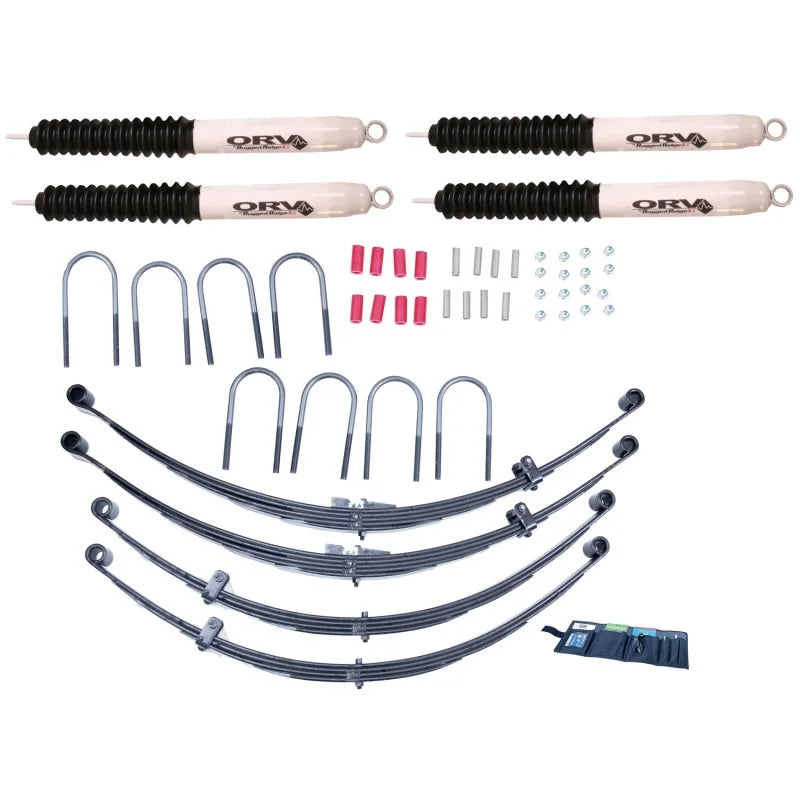 Rugged Ridge 4in Lift Kit with Shocks 55-75 Jeep CJ - Side View