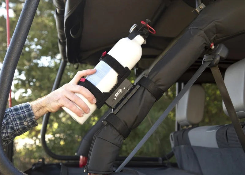 Rugged Ridge 76-20 Jeep Wrangler Elite Fire Extinguisher Holder - Side View