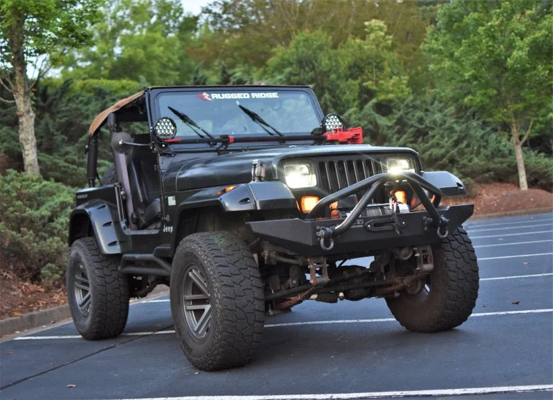 Rugged Ridge 87-95 Jeep Wrangler YJ / 79-01 Cherokee Sealed Beam LED Headlights 4x7in. (1pc) - Side View