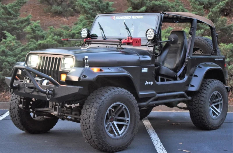 Rugged Ridge 87-95 Jeep Wrangler YJ / 79-01 Cherokee Sealed Beam LED Headlights 4x7in. (1pc) - Back View