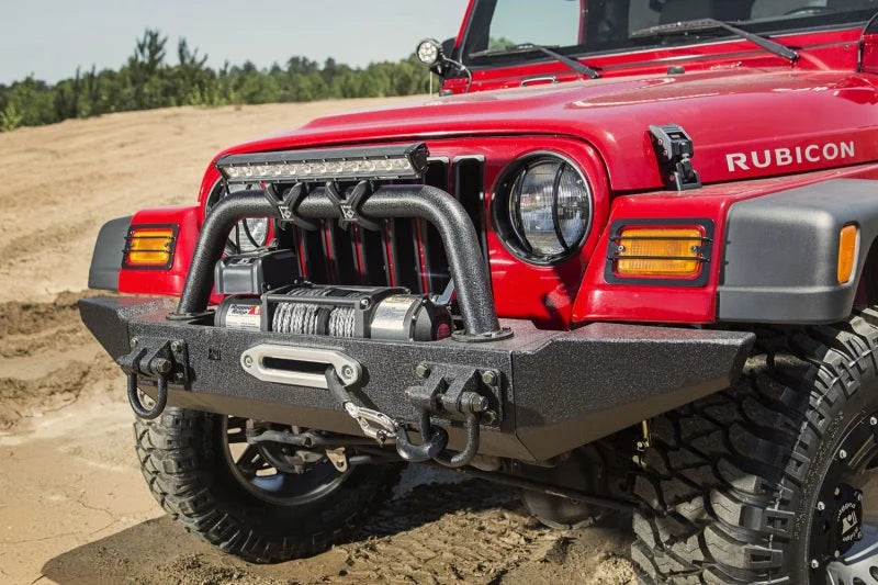 Rugged Ridge 97-06 Jeep Wrangler TJ Black Aluminum Hood Catches - Back View