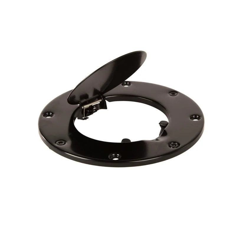 Rugged Ridge 97-06 Jeep Wrangler TJ Black Non-Locking Gas Cap Door - Installation View