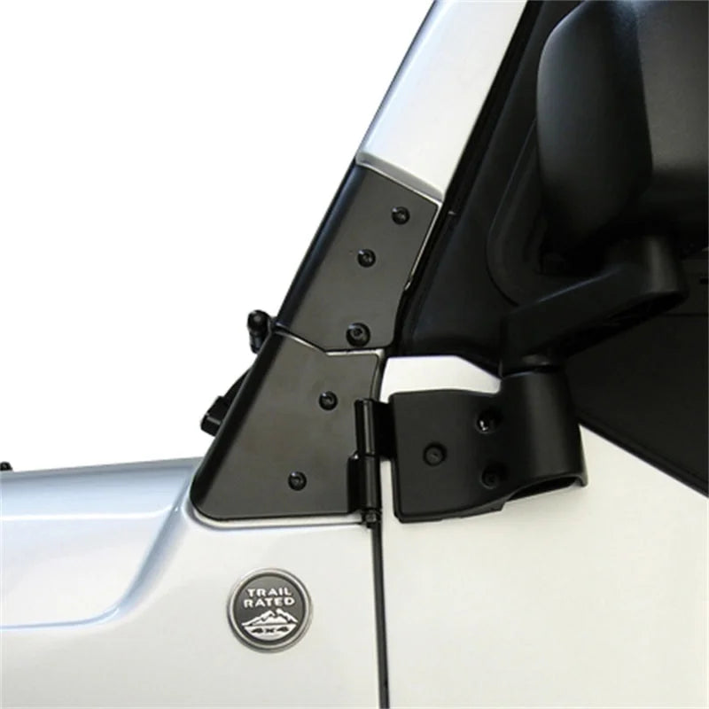 Rugged Ridge 97-06 Jeep Wrangler TJ Black Windshield Hinges - Side View