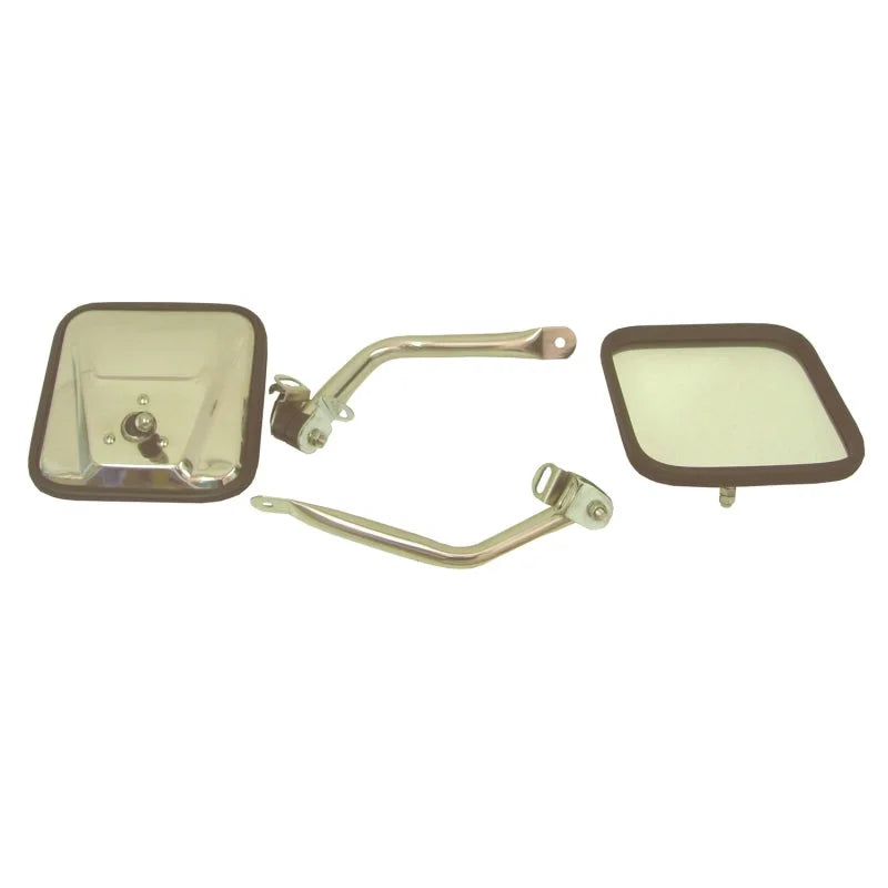 Rugged Ridge 97-06 Jeep Wrangler TJ Stainless Steel CJ-Style Side Mirror Kit - Main Product View