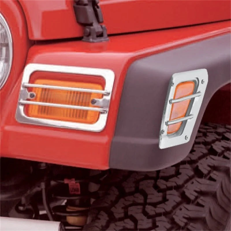 Rugged Ridge 97-06 Jeep Wrangler TJ Stainless Steel Side Marker / Turn Signal Euro Guard Set - Detail View