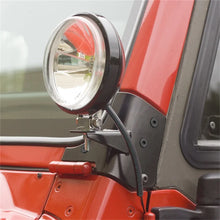 Load image into Gallery viewer, Rugged Ridge 97-06 Jeep Wrangler TJ Windshield Hinge Light Brackets Black - Side View