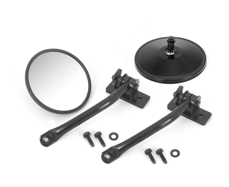 Rugged Ridge 97-18 Jeep Wrangler Black Round Quick Release Mirror - Side View