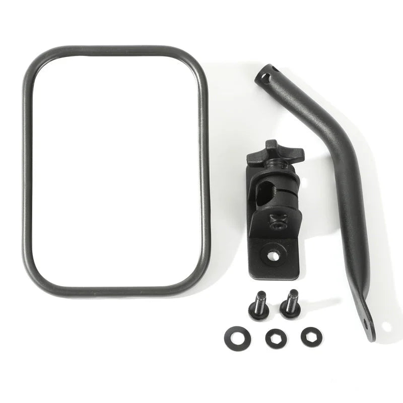 Rugged Ridge 97-18 Jeep Wrangler Textured Black Rectangluar Quick Release Mirror - Main Product View