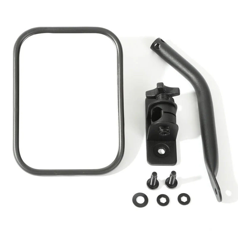 Rugged Ridge 97-18 Jeep Wrangler Textured Black Rectangluar Quick Release Mirror Kit - Main Product View