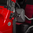 Load image into Gallery viewer, Rugged Ridge 97-18 Jeep Wrangler Textured Black Rectangluar Stubby Trail Mirror - Detail View