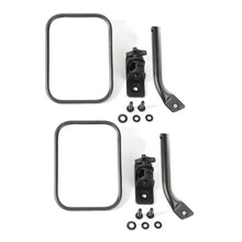 Load image into Gallery viewer, Rugged Ridge 97-18 Jeep Wrangler Textured Black Rectangular Stubby Trail Mirror Kit - Main Product View
