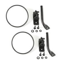Load image into Gallery viewer, Rugged Ridge 97-18 Jeep Wrangler Textured Black Round Stubby Trail Mirror Kit - Main Product View