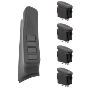 Rugged Ridge A-Pillar 4 Switch Pod Black RHD 11-18 Jeep Wrangler JK - Main Product View