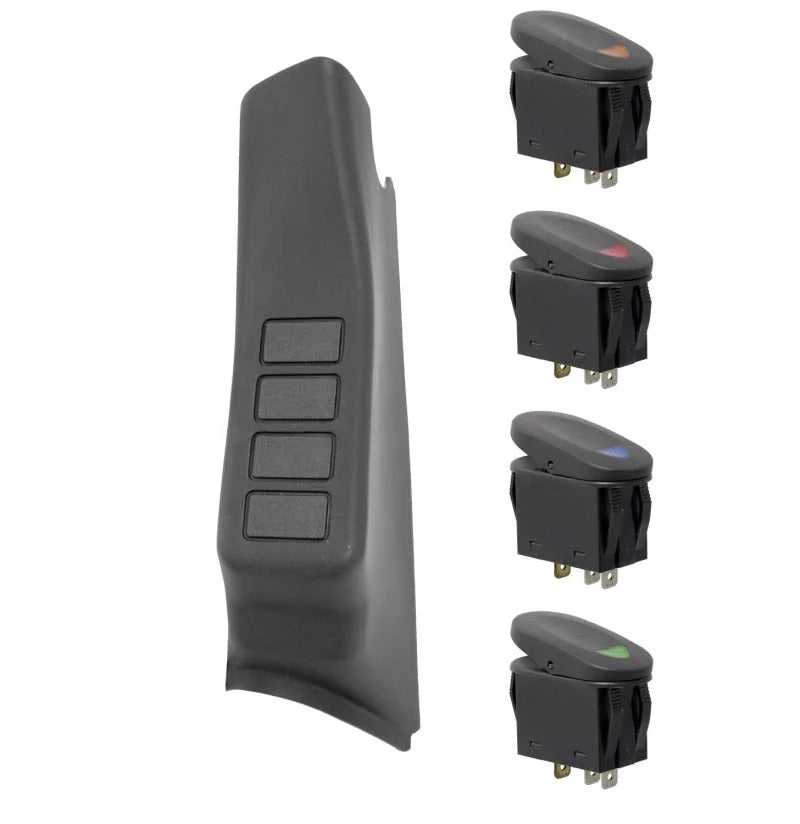 Rugged Ridge A-Pillar 4 Switch Pod Kit Black LHD 11-18 JK - Main Product View