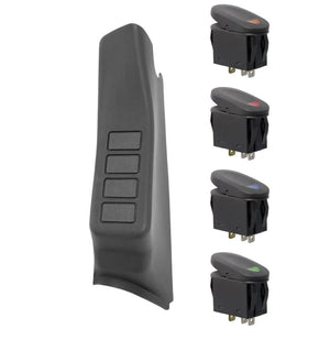 Rugged Ridge A-Pillar 4 Switch Pod Kit Black LHD 11-18 JK - Main Product View