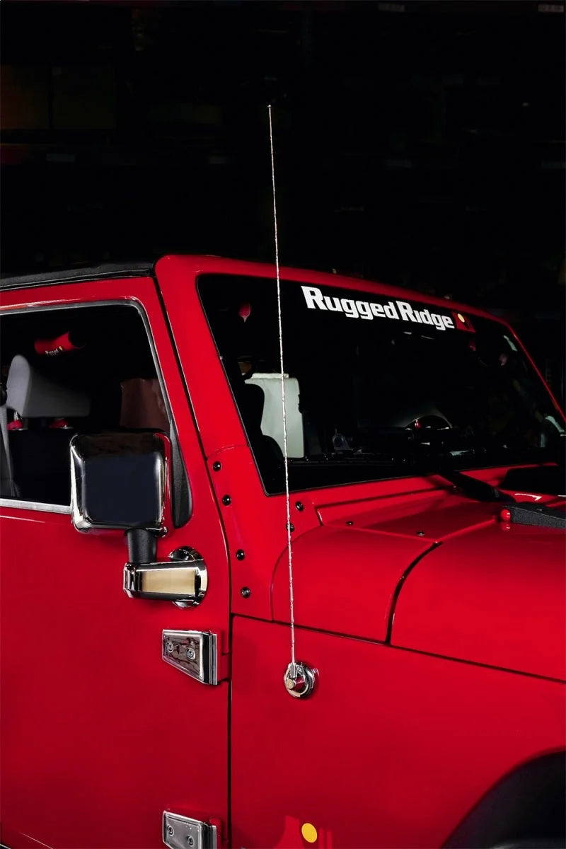 Rugged Ridge Antenna Base Cover Chrome 07-18 Jeep Wrangler - Side View