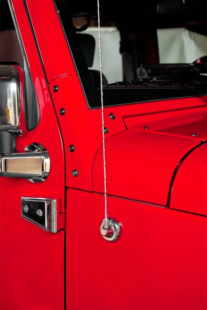 Rugged Ridge Antenna Base Cover Chrome 07-18 Jeep Wrangler - Detail View