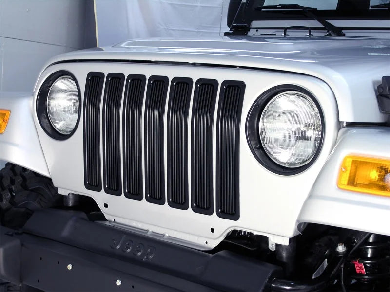 Rugged Ridge Billet Grille Inserts Black 97-06 Jeep Wrangler - Side View