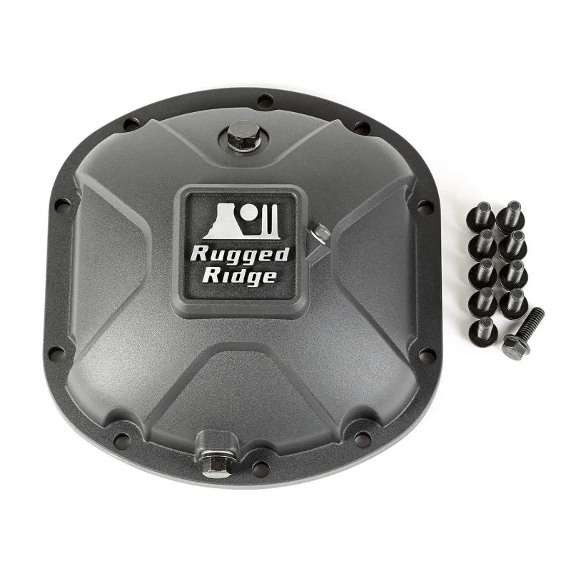 Rugged Ridge Boulder Aluminum Differential Cover Dana 30 Black - Main Product View