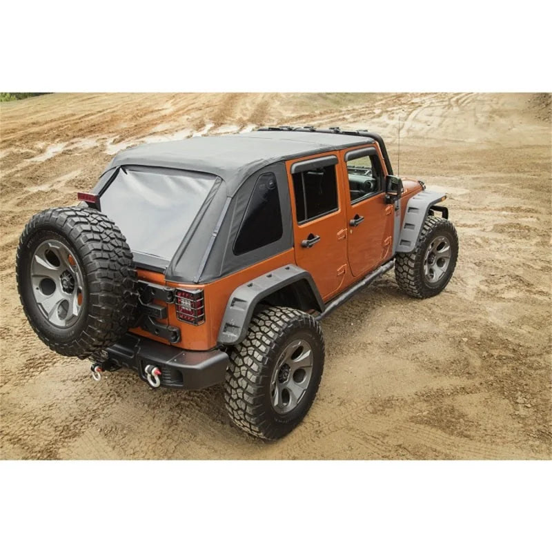 Rugged Ridge Bowless Soft Top Black Diamond 4-Door 07-18 Jeep Wrangler JK - Installation View