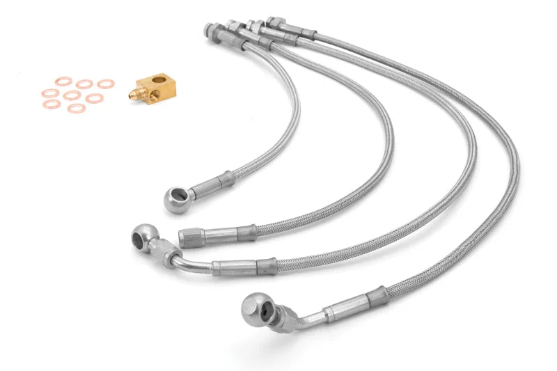 Rugged Ridge Brake Hose Kit Braided Stainless 07-18 Jeep Wrangler - Main Product View