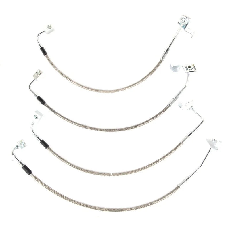 Rugged Ridge Brake Hose Kit Braided Stainless 07-18 Jeep Wrangler - Side View
