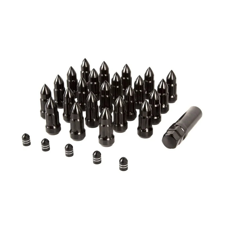 Rugged Ridge Bullet Lug Nut and Valve Stem Cap Kit Black 1/2-20 - Main Product View