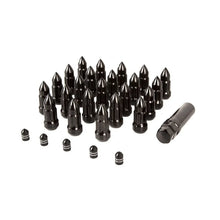 Load image into Gallery viewer, Rugged Ridge Bullet Lug Nut and Valve Stem Cap Kit Black 1/2-20 - Main Product View