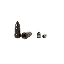 Load image into Gallery viewer, Rugged Ridge Bullet Lug Nut and Valve Stem Cap Kit Black 1/2-20 - Side View