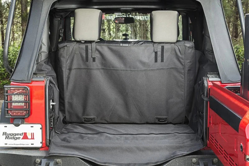 Rugged Ridge C3 Cargo Cover W/O Subwoofer 07-18 Jeep Wrangler JK 2 Door - Back View