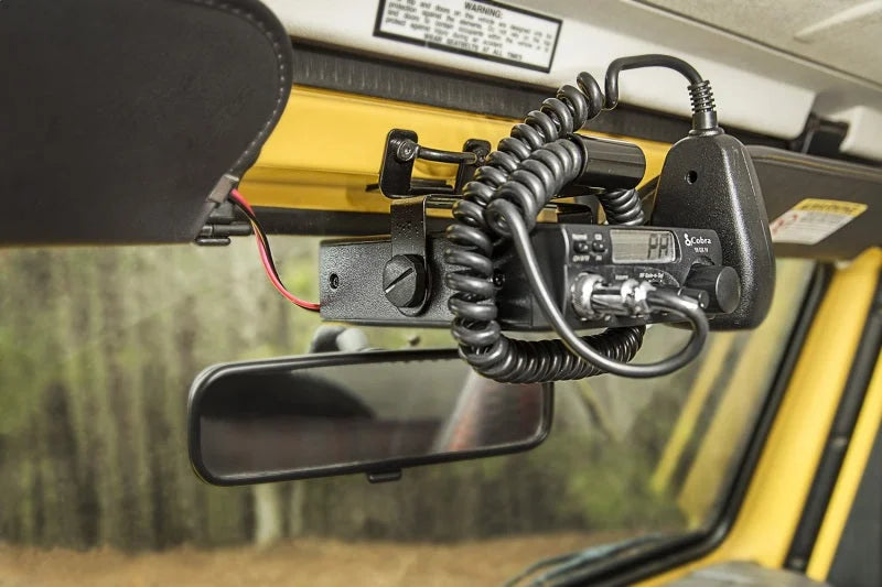 Rugged Ridge CB Radio Mount Windshield 97-02 Jeep Wrangler TJ - Side View