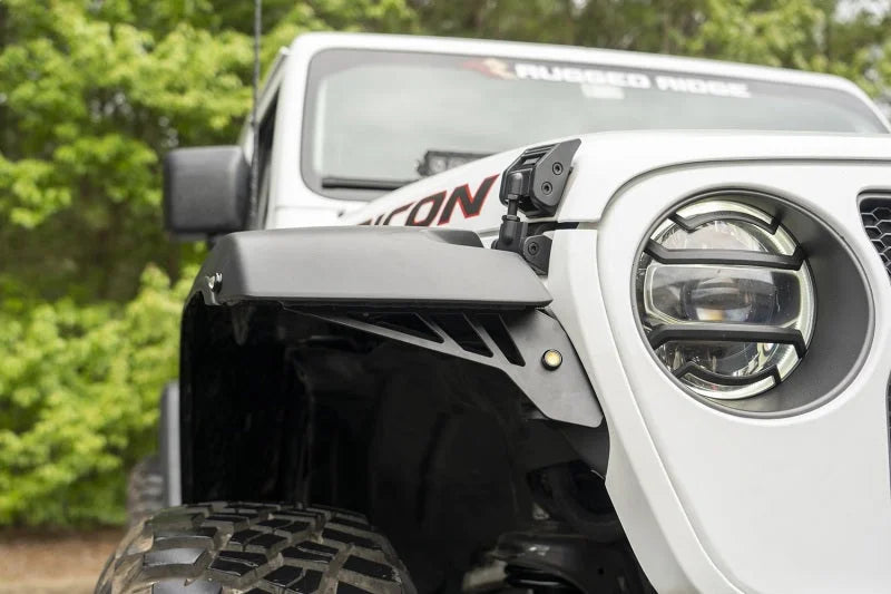 Rugged Ridge Chop Brackets Front Fender 18-20 Jeep Wrangler JL/JT Rubicon - Installation View