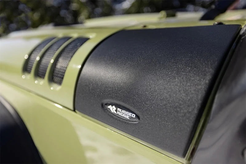 Rugged Ridge Cowl Guard Body Armor 07-18 Jeep Wrangler JK/JKU Models - Back View
