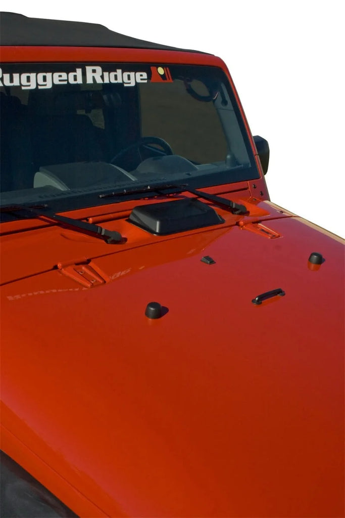 Rugged Ridge Cowl Vent Scoop Black 98-18 Jeep Wrangler - Side View