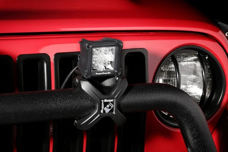 Rugged Ridge Cube LED Light Combo High/Low Beam - Side View