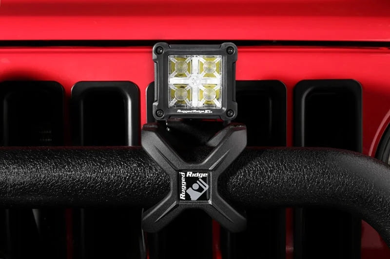 Rugged Ridge Cube LED Light Combo High/Low Beam - Back View